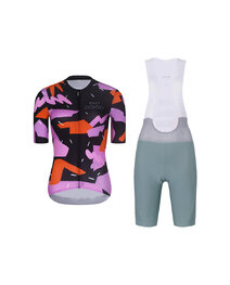 RIVANELLE Cycling short sleeve jersey and shorts - BIKE´S GOOD - green/multicolour/black